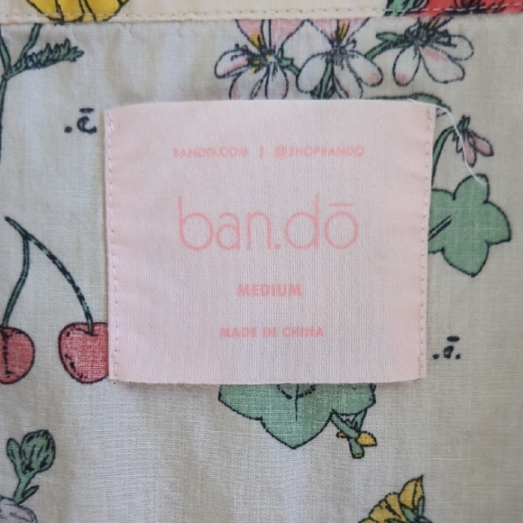 Bando Dress Pajama Floral Print Size Medium - Picture 9 of 13